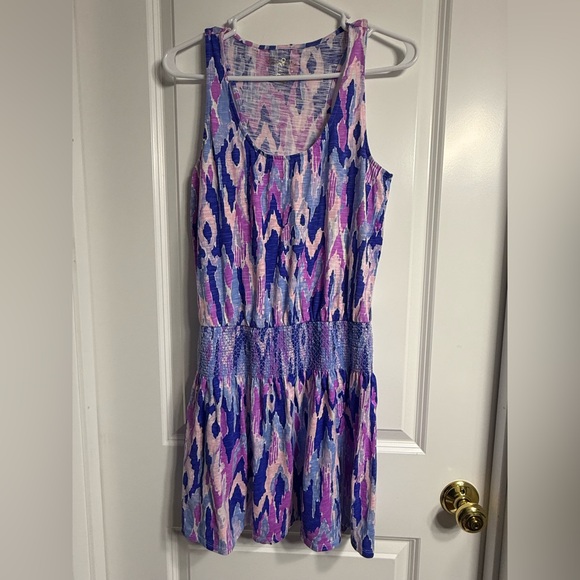Lilly Pulitzer Tideline Amethyst One Too Many Knit Smock Waist Tank Dress Small - Picture 4 of 10
